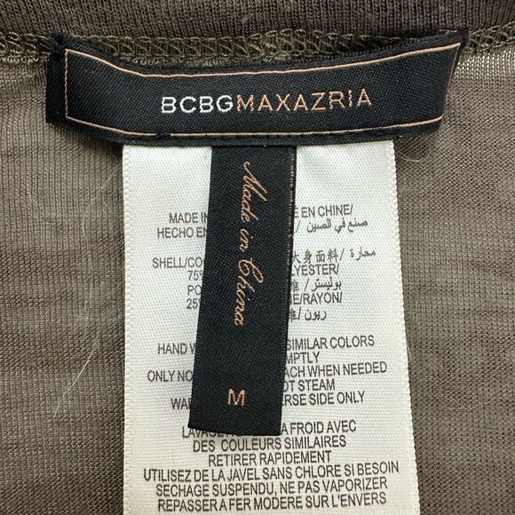 BCBGMAXAZRIA olive green caftan style top size M - Picture 5 of 7